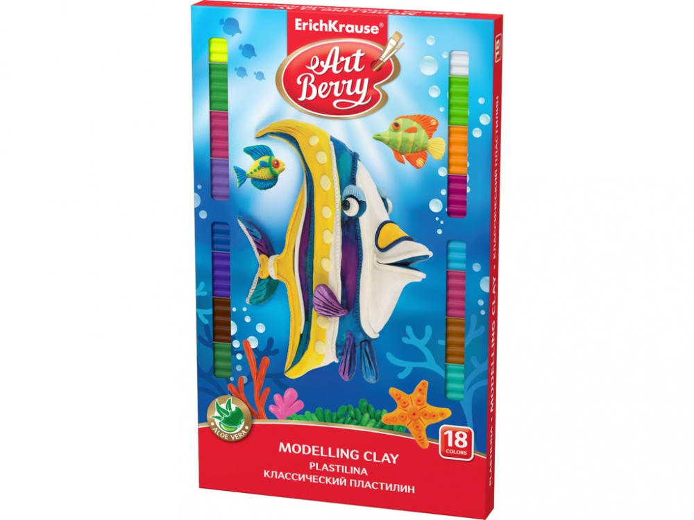 Plastilina cu Aloe Vera ArtBerry + cutit EK 18 culori/set [1]