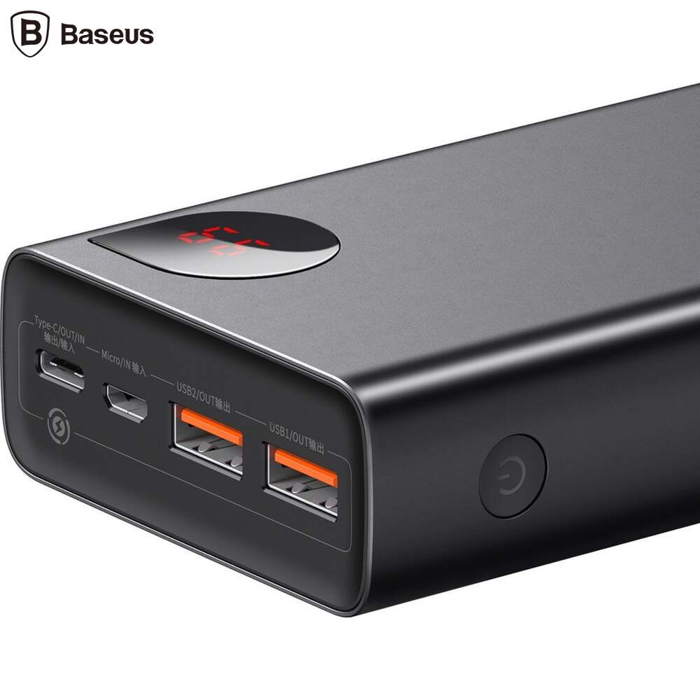 POWER BANK Baseus Adaman Metal ,  20000mAh ,  PD 3.0 + QC 3.0 65W ,  2 x USB; 1 x USB Type-C ,  digital display pt. status baterie ,  total 3A ,  negru ,  Cod Produs: PPIMDA-D01 [3]