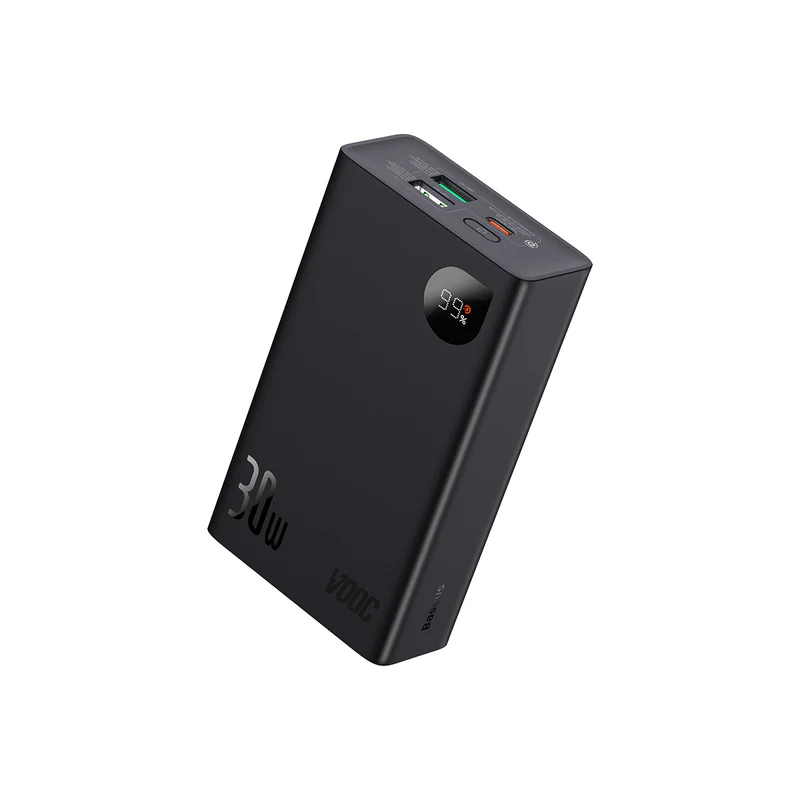 POWER BANK Baseus Adaman2 , display , capacitate 20000mAh , 30W , 1 x USB Type-C , 2 x USB , total 5V/3A , include cablu USB la USB Type-C de 30 cm , negru , Cod Produs: PPAD050101 [1]