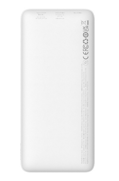 POWER BANK Baseus Airpow ,  10000mAh ,  20W ,  1 x USB; 1 x USB Type-C input/output ,  total 3A ,  include cablu USB la USB Type-C de 30cm ,  alb ,  Cod Produs: PPQD090002 [3]