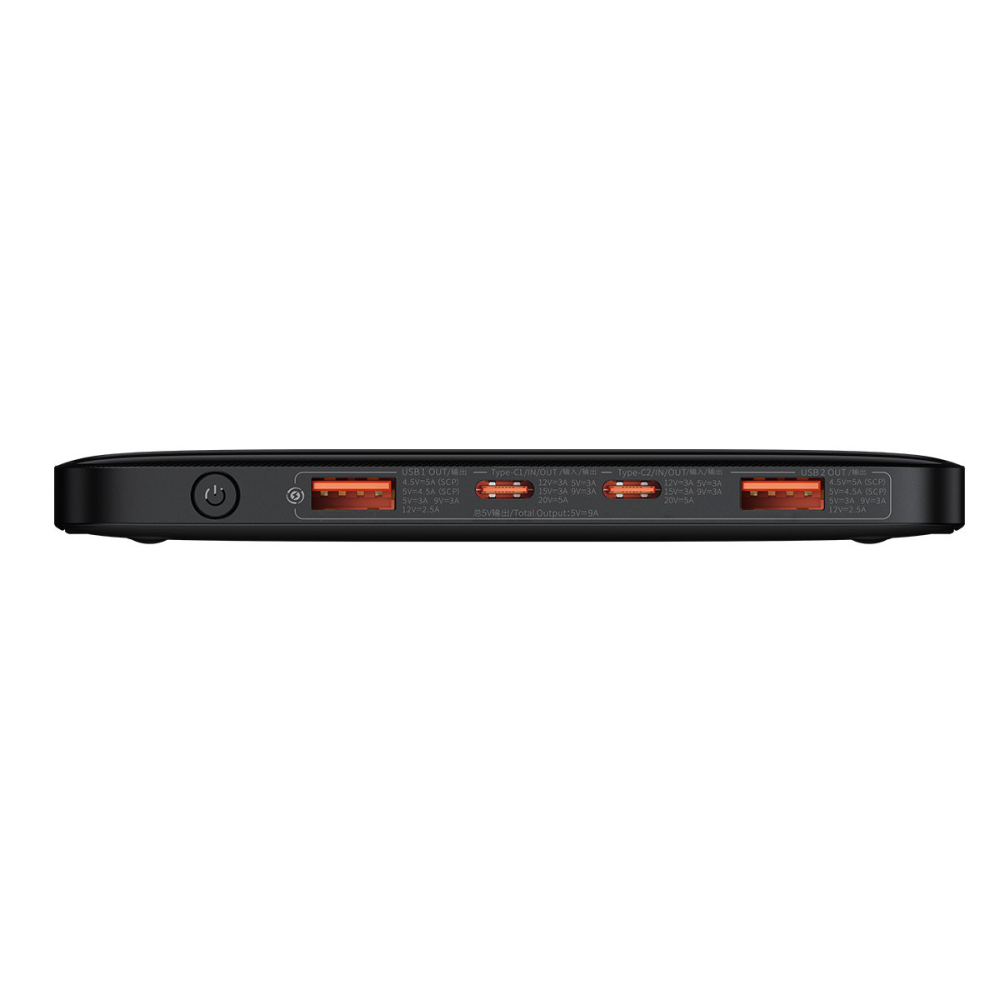 POWER BANK Baseus Bipow Digital Display ,  20000mAh ,  PD 100W ,  ultra thin ,  2 x USB; 2 x USB Type-C ,  display digital pt. status baterie ,  total 5A ,  black Cod Produs: PPDGL-01 [3]