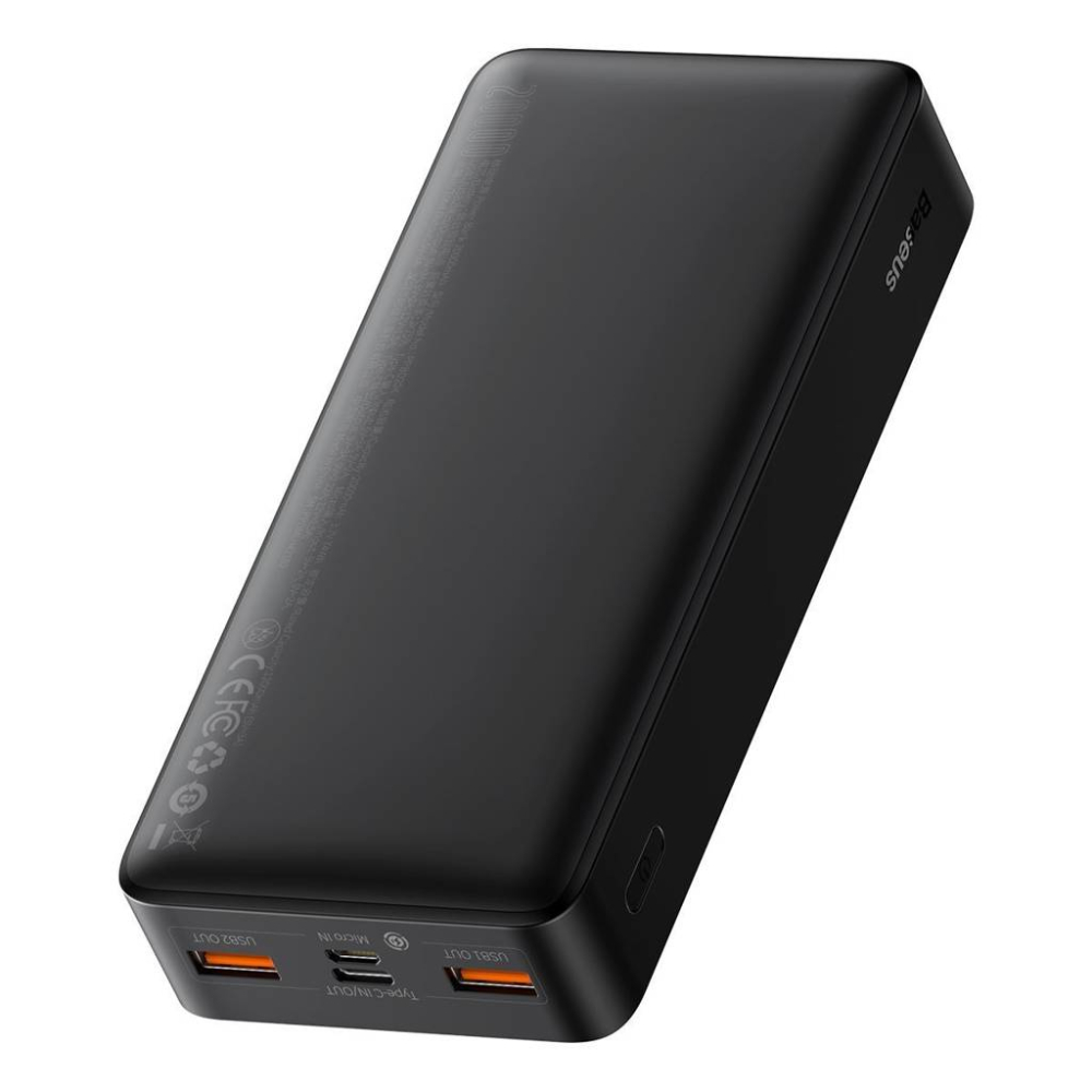 POWER BANK Baseus Bipow Digital Display , 20000mAh , PD 20W ,  2 x USB; 1 x USB Type-C ,  1 x Micro USB digital display pt. status baterie ,  total 3A ,  black Cod Produs: PPDML-M01 [3]