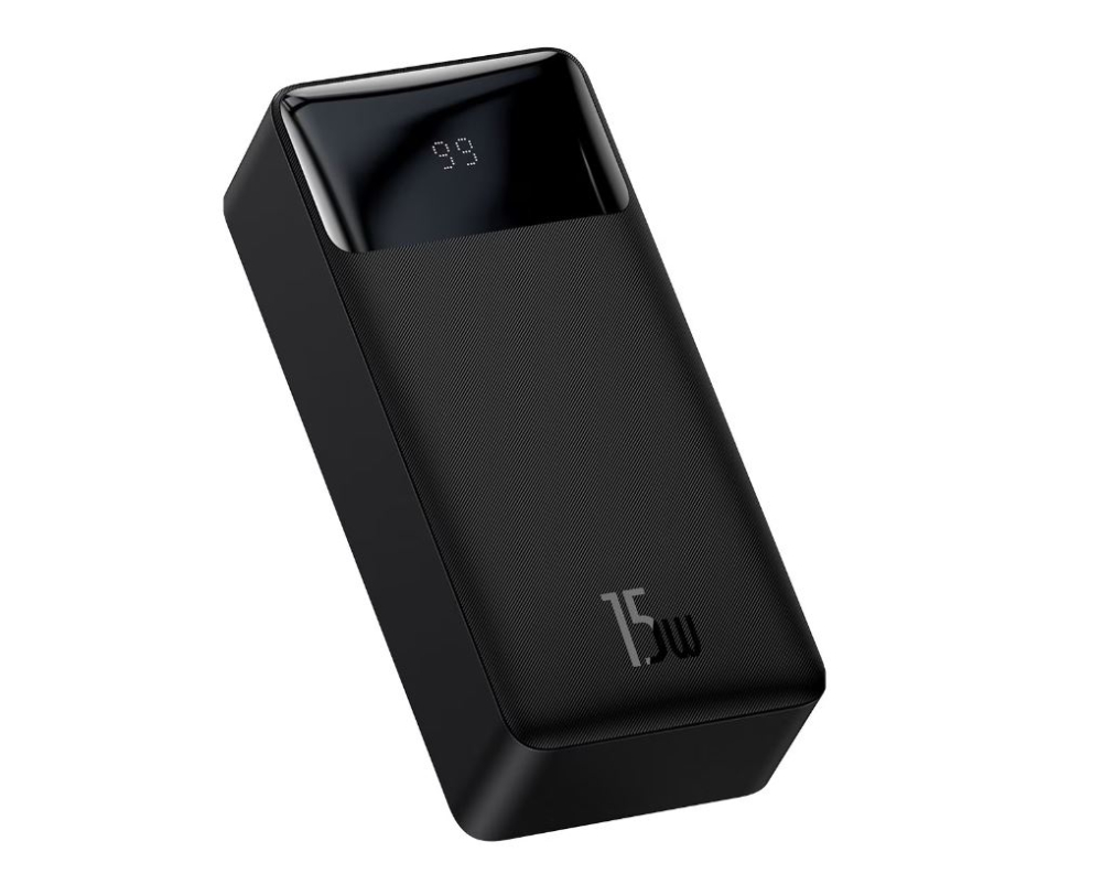 POWER BANK Baseus Bipow Digital Display ,  30000mAh ,  PD 15W ,  2 x USB; 1xUSB Type-C ,  1xMicro USB digital display pt. status baterie ,  total 3A ,  negru Cod Produs: PPBD050201 [2]