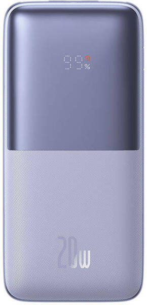 POWER BANK Baseus Bipow Pro ,  10000mAh ,  PD 20W ,  2 x USB; 1 x USB Type-C ,  digital display pt. status baterie ,  include cablu USB la USB Type-C de 30 cm ,  violet Cod Produs: PPBD040205 [1]