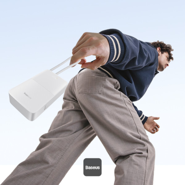 POWER BANK Baseus EnerFill FC51 Bipow2 Pro ,  20000mAh ,  PD 22.5W ,  1 x USB; 1 x cablu integrat USB Type-C ,  1 x Type-C ,  digital display pt. status baterie , total 2.4A ,  alb Cod Produs: E002770 [5]