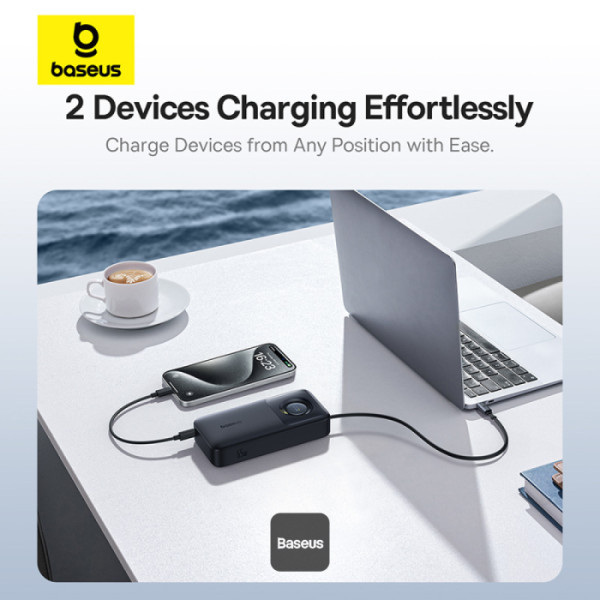 POWER BANK Baseus Free2Pull ,  display ,  capacitate 20000mAh ,  65W ,  cablu integrat USB Type-C ,  1 x USB Type-C ,  total 5V/3A ,  negru ,  Cod Produs: P10073700123-00 [5]