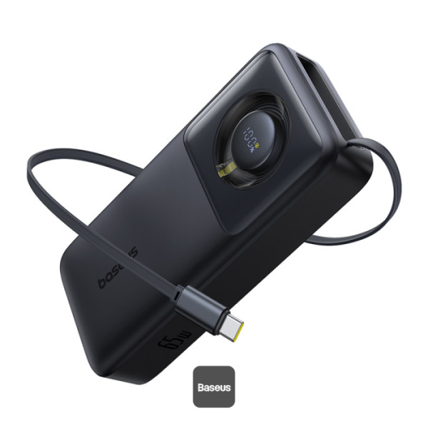 POWER BANK Baseus Free2Pull ,  display ,  capacitate 20000mAh ,  65W ,  cablu integrat USB Type-C ,  1 x USB Type-C ,  total 5V/3A ,  negru ,  Cod Produs: P10073700123-00 [1]
