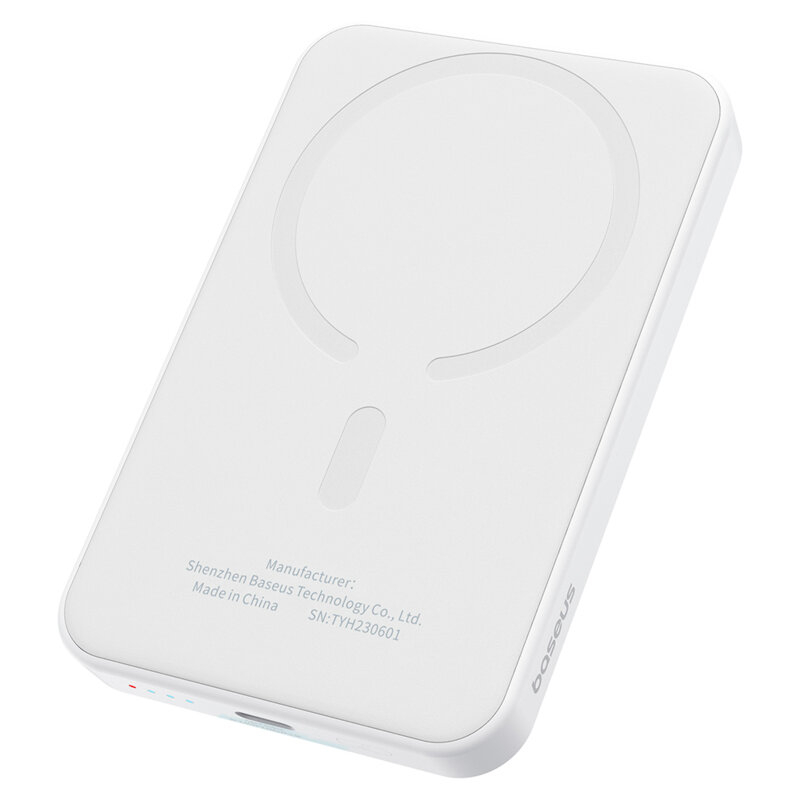 POWER BANK Baseus Magnetic Mini Wireless ,  5000mAh ,  20W ,  2 x USB Type-C output/input ,  15W wireless charging ,  include cablu USB Type-C la USB Type-C 30cm ,  alb ,  Cod Produs: P10022107223-00 [2]