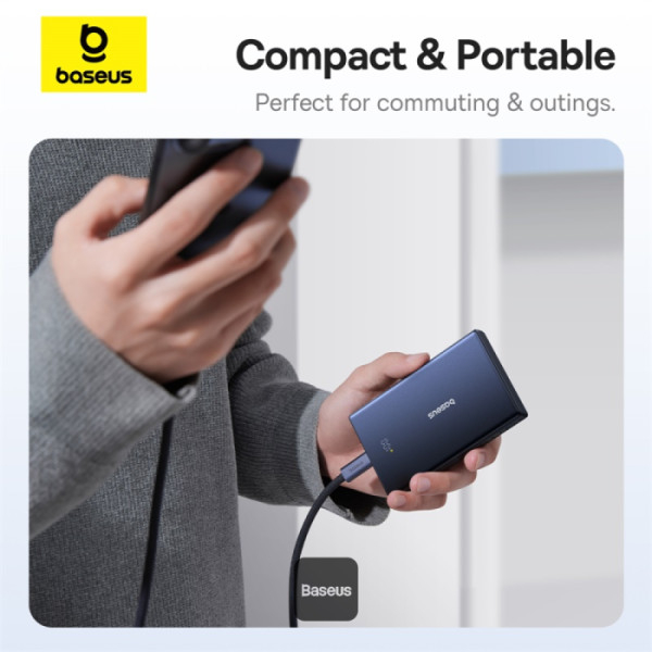 POWER BANK Baseus PicoGo ,  display ,  capacitate 10000mAh ,  20W ,  2 x USB Type-C ,  1 x USB ,  total 5V/3A ,  include cablu Type-C to Type-C 60W lungime 30cm ,  negru ,  Cod Produs: P10076801123-00 [8]