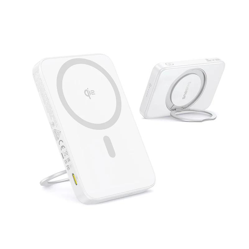 POWER BANK Baseus PicoGo Qi2 Magnetic , 5000mAh , PD 20W , 1 x USB Type-C , incarcare wireless Qi2 15W , prindere magnetica Iphone , include cablu USB Type-C la USB Type-c 30cm , alb Cod Produs [3]