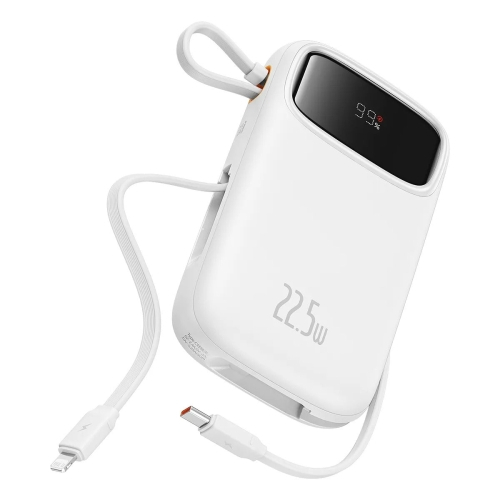 POWER BANK Baseus Qpow2 ,  20000mAh ,  22.5W ,  1 x USB; 1 x USB Type-C ,  1 x Lightning ,  total 3A ,  include cablu USB Type-C 0.3m ,  alb ,  Cod Produs: P10055002223-00 [2]