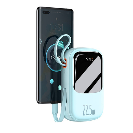 POWER BANK Baseus Qpow2 Digital Display ,  20000mAh ,  22.5W ,  2 x USB Type-C output/input ,  1 x Lightning ,  1 x USB ,  include cablu USB la USB Type-C 30cm ,  albastru Cod Produs: PPQD030103 [4]