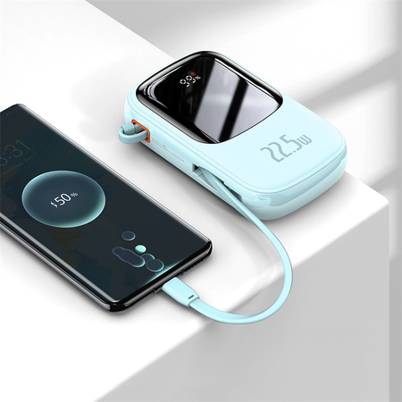 POWER BANK Baseus Qpow2 Digital Display ,  20000mAh ,  22.5W ,  2 x USB Type-C output/input ,  1 x Lightning ,  1 x USB ,  include cablu USB la USB Type-C 30cm ,  albastru Cod Produs: PPQD030103 [2]