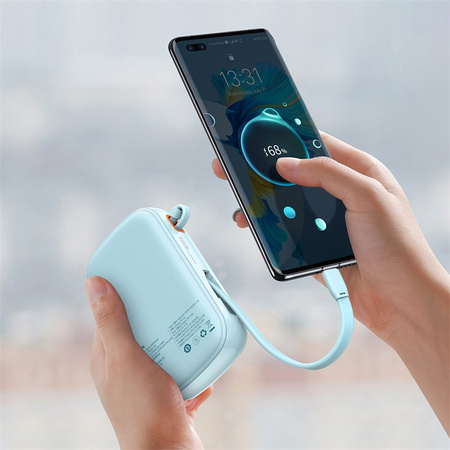 POWER BANK Baseus Qpow2 Digital Display ,  20000mAh ,  22.5W ,  2 x USB Type-C output/input ,  1 x Lightning ,  1 x USB ,  include cablu USB la USB Type-C 30cm ,  albastru Cod Produs: PPQD030103 [3]