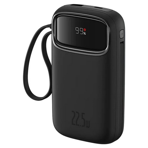 POWER BANK Baseus Qpow2 Dual-Cable ,  20000mAh ,  PD 3.0 + QC 3.0 22.5W ,  1 x USB; 1 x Iphone Lightning; 2 x USB Type-C ,  digital display pt. status baterie ,  total 2.4A ,  negru ,  Cod Produs: P10 [1]