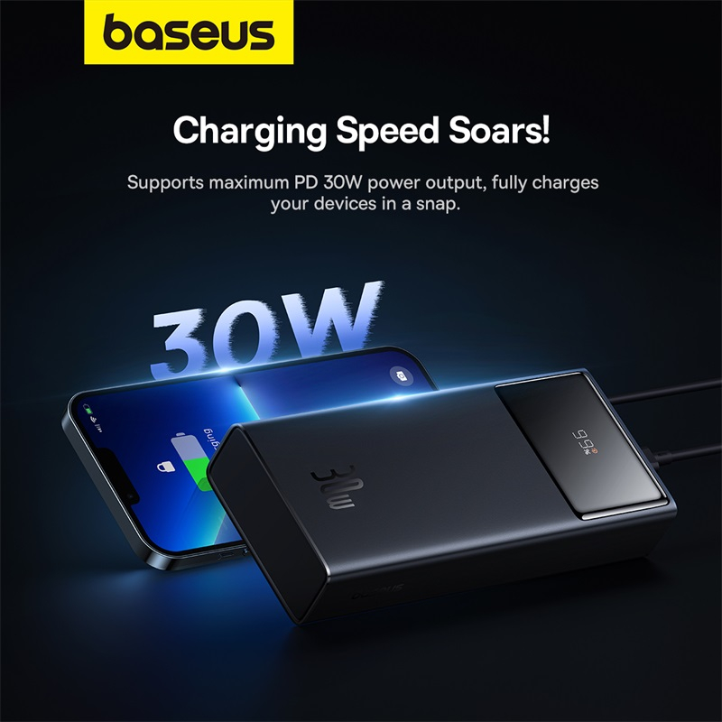 POWER BANK Baseus Star-Lord Digital ,  display ,  capacitate 30000mAh ,  30W ,  2 x USB; 1 x USB Type-C ,  total 5V/3A ,  negru ,  Cod Produs: P10022905113-00 [4]