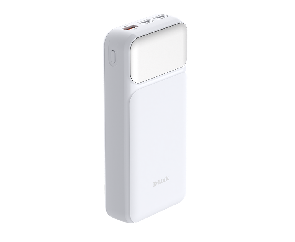 POWER BANK D-Link ,  20000mAh 65W max ,  USB PD 3.0 si QC 3.0 ,  2 x USB Type-C ,  1 x USB ,  dimensiuni 144 x 69 x 29 mm ,  alb Cod Produs: DPP-201 [2]