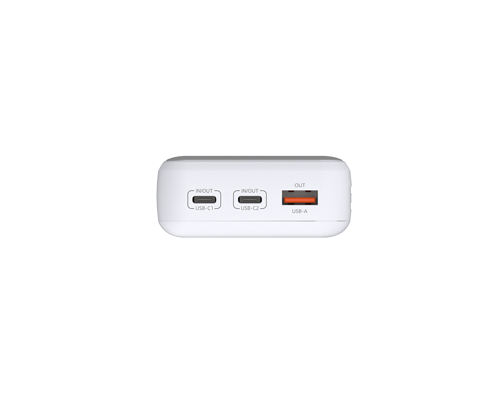 POWER BANK D-Link ,  20000mAh 65W max ,  USB PD 3.0 si QC 3.0 ,  2 x USB Type-C ,  1 x USB ,  dimensiuni 144 x 69 x 29 mm ,  alb Cod Produs: DPP-201 [4]