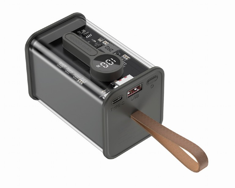 POWER BANK GEMBIRD 18000mAh ,  20W  ,  1 x USB; 1 x USB Type-C ,  digital display pt. status baterie ,  max. 3A ,  transparent ,  negru ,  Cod Produs: PB18-TQC3-01 [1]