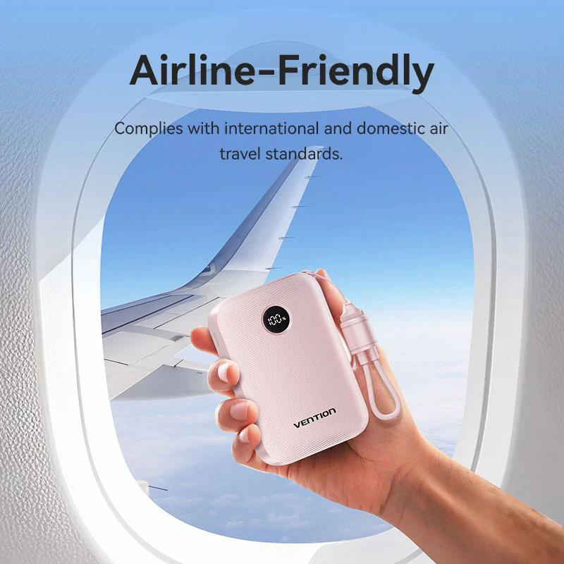 POWER BANK Vention 20000mAh Power Bank (USB-C + USB-C/USB-C/USB-A) with Built-in USB-C to USB-C Cable 22.5W Black LED Display Type  ,  Cod Produs: FKBB0-C [4]