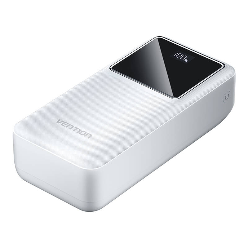 POWER BANK Vention 30.000 mAh ,  22.5W PD 20W ,  QC ,  &nbsp;1x USB-C ,  2x USB-A ,  1x micro USB (doar pt incarcare) ,  afisaj LED ,  cablu USB A - USB-C 30cm inclus ,  700g ,  alb ,  Cod Produs: FHM [3]