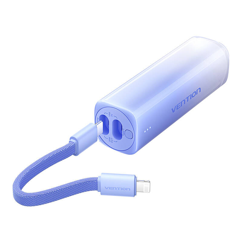 Power Bank Vention (USB-C + Lightning) ,  5000mAh ,  20W Blue Light Indicator Display Type Cod Produs: FHWL0 [2]