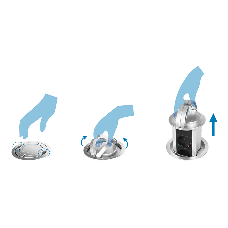 PRELUNGITOR LOGILINK ,  mecanism ridicare/coborare ,  indicator LED ,  Schuko x 3 ,  230 V/16 A 3500 W max ,  cablu 3G 1.5mm2 ,  1.8 m ,  argintiu/negru/alb Cod Produs: LPS235A [3]
