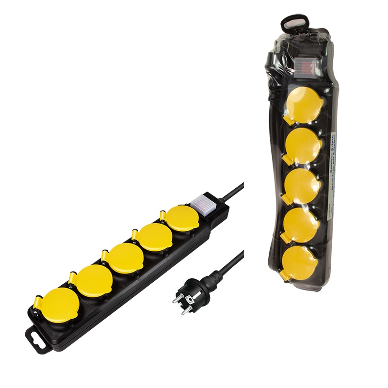 PRELUNGITOR LOGILINK ,  Schuko x 5 ,  conectare prin Schuko (T) ,  cablu 1.5 m ,  16 A ,  protectie stropire cu apa ,  negru/ galben ,  Cod Produs: LPS255 [9]