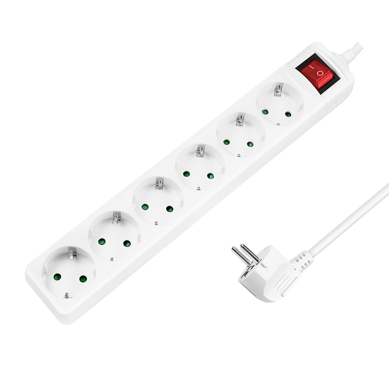 PRELUNGITOR LOGILINK ,  Schuko x 6 ,  cablu 3G 1.5mm2 ,  230 V/16 A ,  50 Hz ,  max. 3500 W ,  buton intrerupator iluminat ,  IP20 ,  1.5m ,  alb ,  Cod Produs: LPS202 [2]