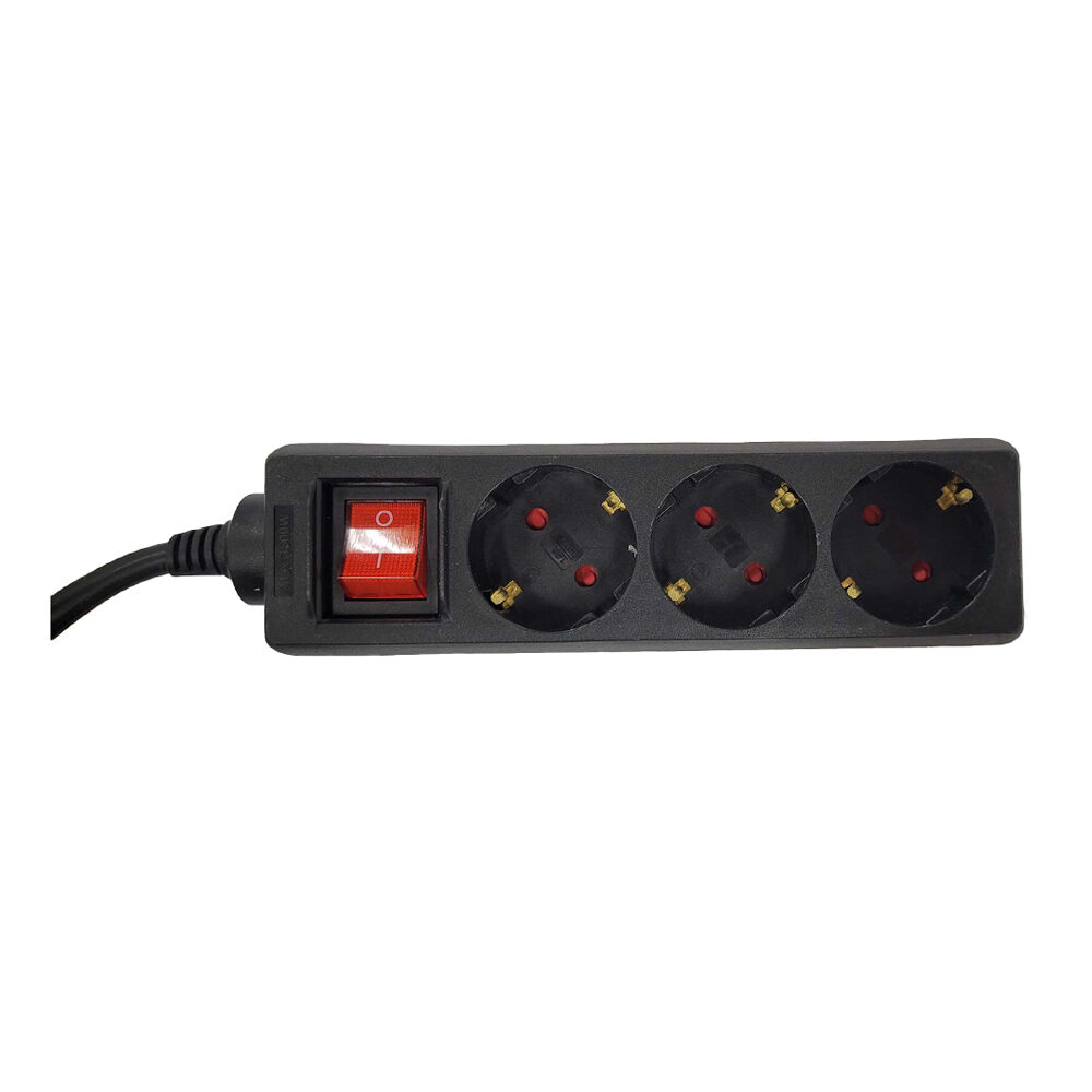 PRELUNGITOR SPACER ,  Schuko x 3 ,  conectare prin Schuko (T) , cu intrerupator cablu 1.5 m ,  16 A ,  protectie copii ,  Negru ,  Cod Produs: PP-3-15B [2]
