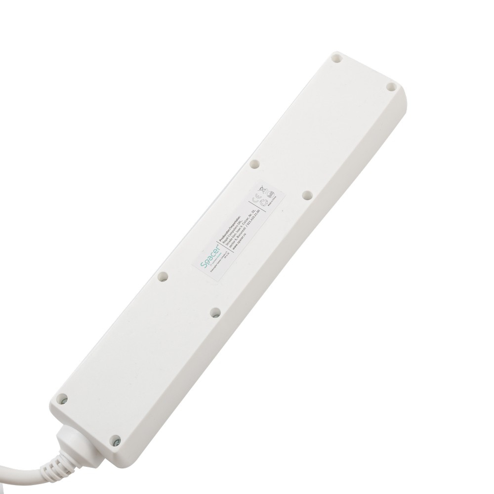 PRELUNGITOR SPACER ,  Schuko x 5 ,  conectare prin Schuko (T) ,  cablu 1.8 m ,  16 A ,  max. 3500W ,  protectie supratensiune ,  protectie copii ,  Alb ,  Cod Produs: PP-5-18 [2]