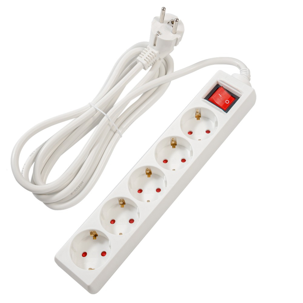 PRELUNGITOR SPACER ,  Schuko x 5 ,  conectare prin Schuko (T) ,  cablu 3 m ,  16 A ,  max. 3500W ,  protectie supratensiune ,  protectie copii ,  alb ,  Cod Produs: PP-5-30 [2]