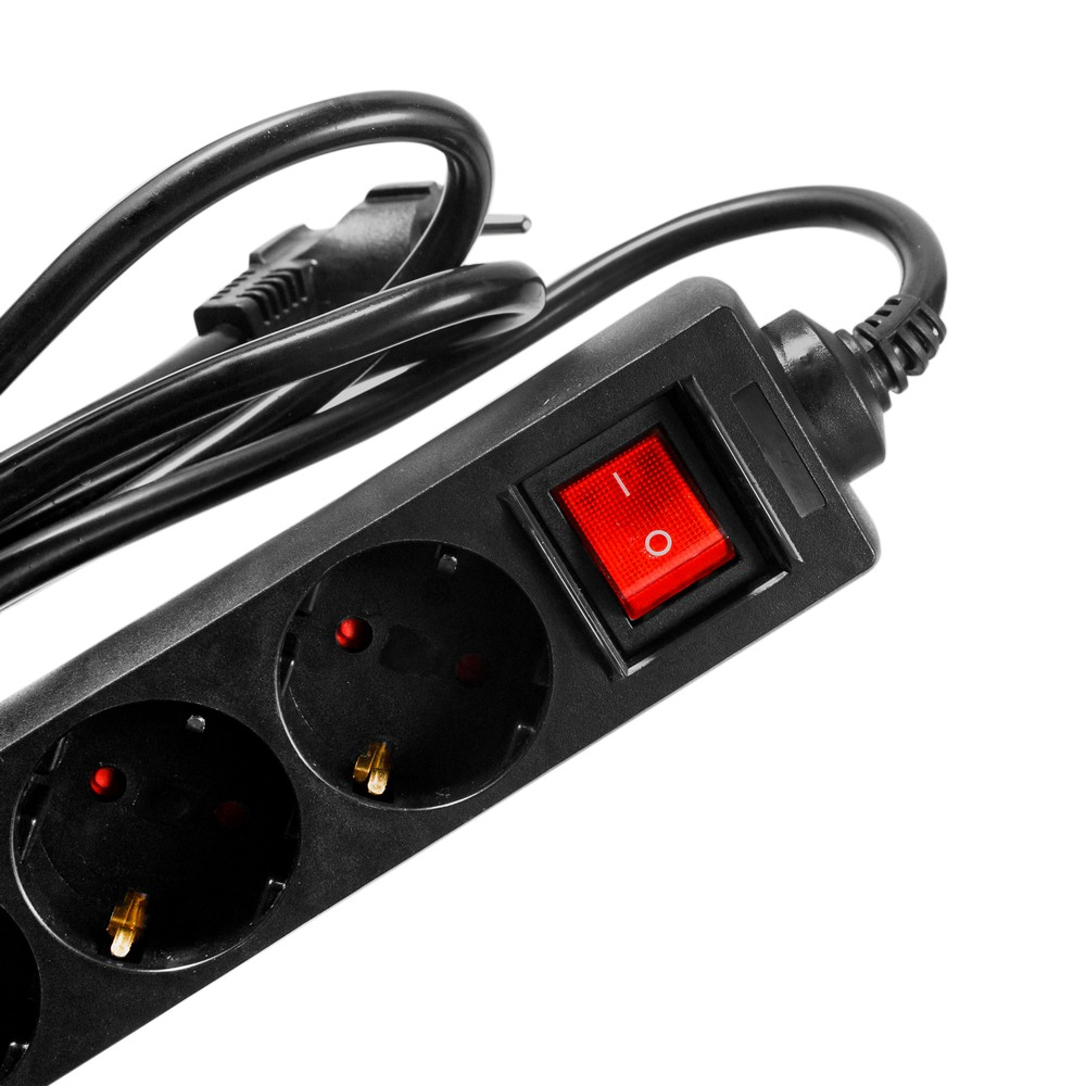 PRELUNGITOR SPACER ,  Schuko x 5 ,  conectare prin Schuko (T) ,  cablu 3 m ,  16 A ,  max. 3500W ,  protectie supratensiune ,  protectie copii ,  negru ,  Cod Produs: PP-5-30 v2 [3]