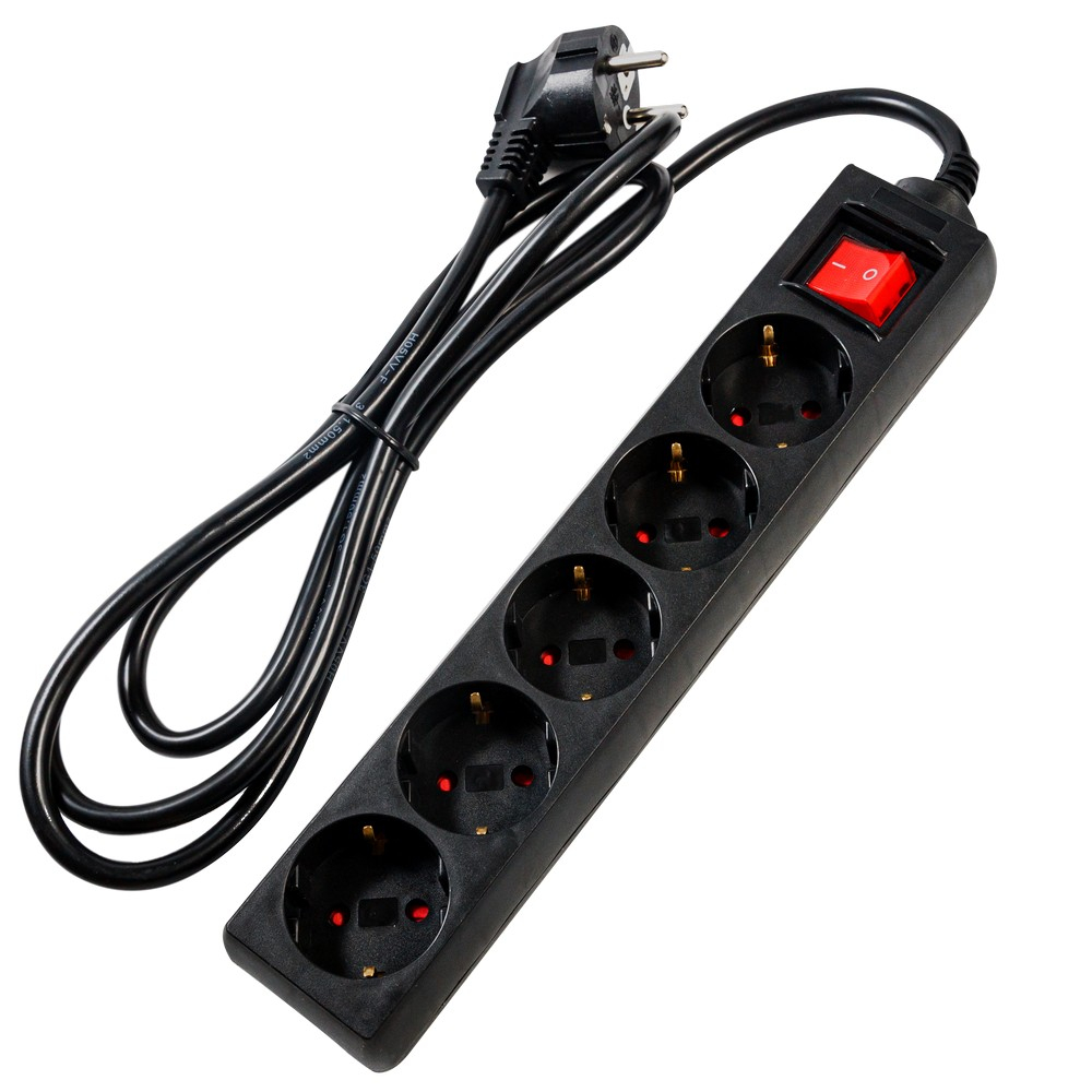 PRELUNGITOR SPACER ,  Schuko x 5 ,  conectare prin Schuko (T) ,  cablu 3 m ,  16 A ,  max. 3500W ,  protectie supratensiune ,  protectie copii ,  negru ,  Cod Produs: PP-5-30 v2 [2]