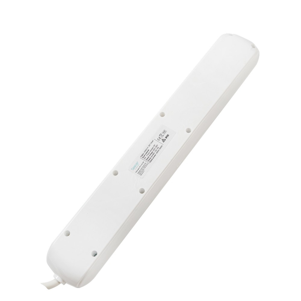PRELUNGITOR SPACER ,  Schuko x 5 ,  conectare prin Schuko (T) ,  USB x 2 ,  cablu 1.8 m ,  16 A ,  max. 3500W ,  protectie supratensiune ,  alb ,  45506867 Cod Produs: PP-5-18 USB [2]