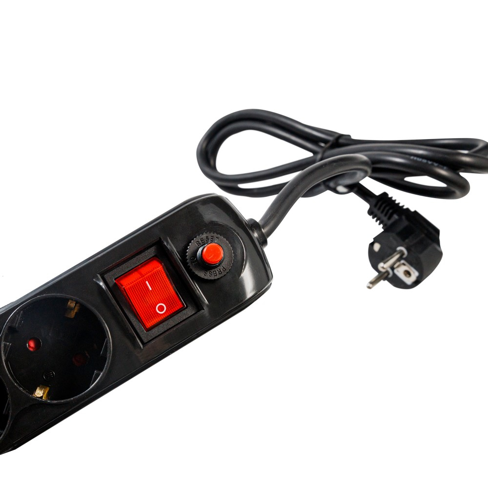 PRELUNGITOR SPACER , Schuko x 5 , conectare prin Schuko (T) , USB x 2 , cablu 3 m , 16 A , max. 3500W , protectie supratensiune , negru , Cod Produs: PP-5-30B USB [3]