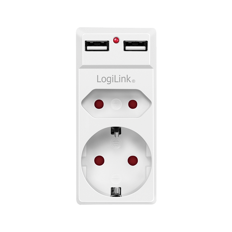 PRIZA LOGILINK ,  Schuko x 1 ,  Euro Socket x 1 ,  USB x 2 5 V/2.1 A ,  max. 10.5 W ,  230 V/16 A ,  50 Hz ,  max. 3680 W ,  IP20 ,  LED activate ,  alb Cod Produs: PA0276 [2]