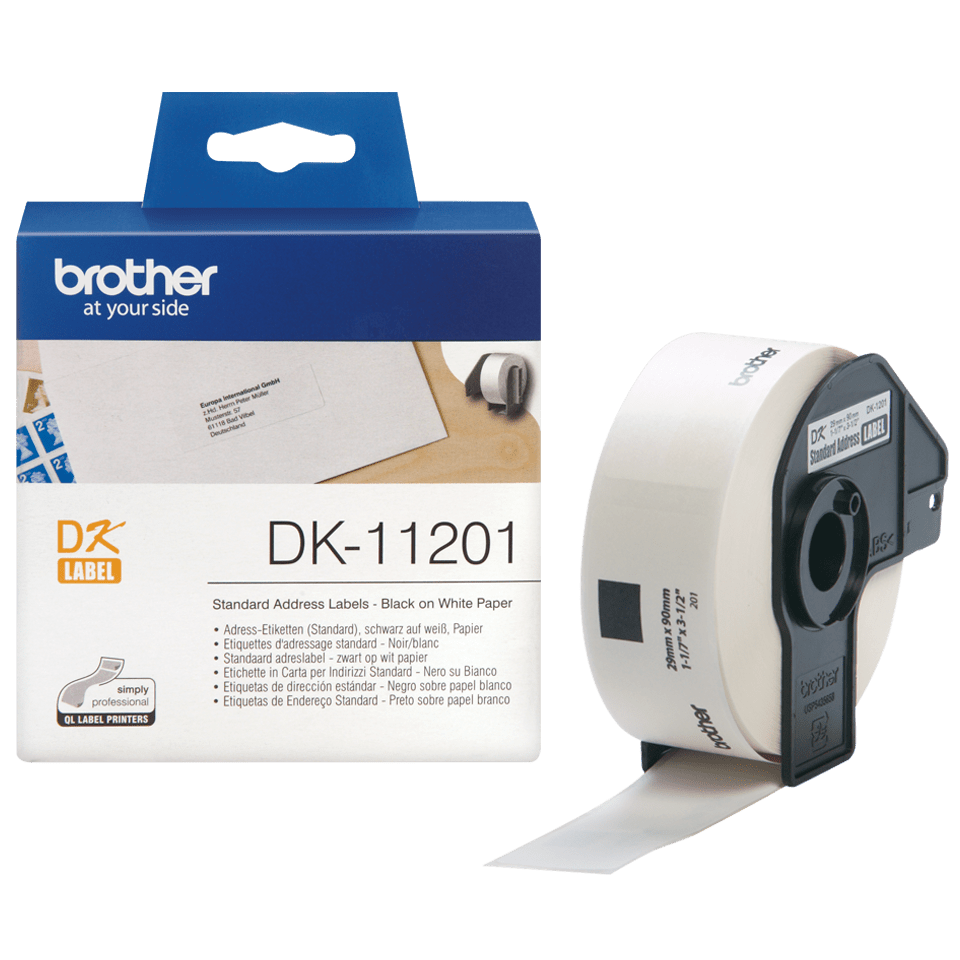 Rola de etichete originala Brother DK11201, 29mm x 90mm, 400 etichete, etichete de adresa standard [2]