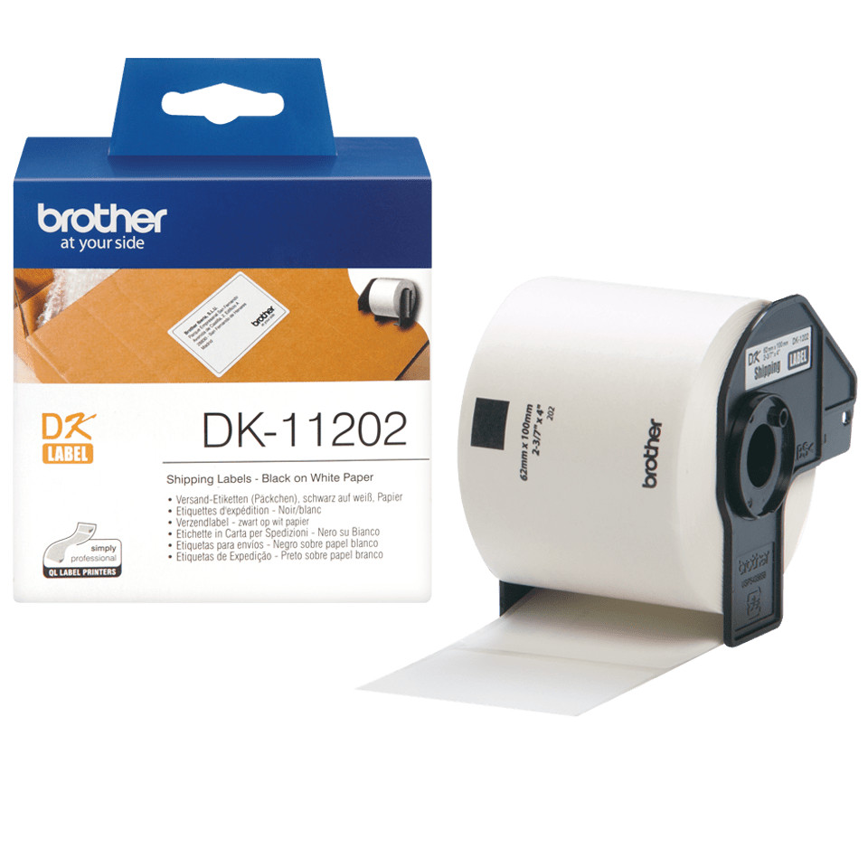 Rola de etichete originala Brother DK11202, 62mm x 100mm, 300 etichete, etichete de expediere [2]