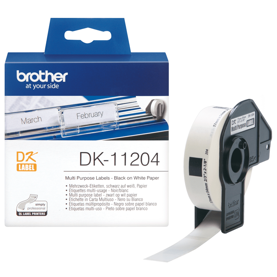 Rola de etichete originala Brother DK11204, 17mm x 54mm, 400 etichete, etichete cu scop multiplu [2]