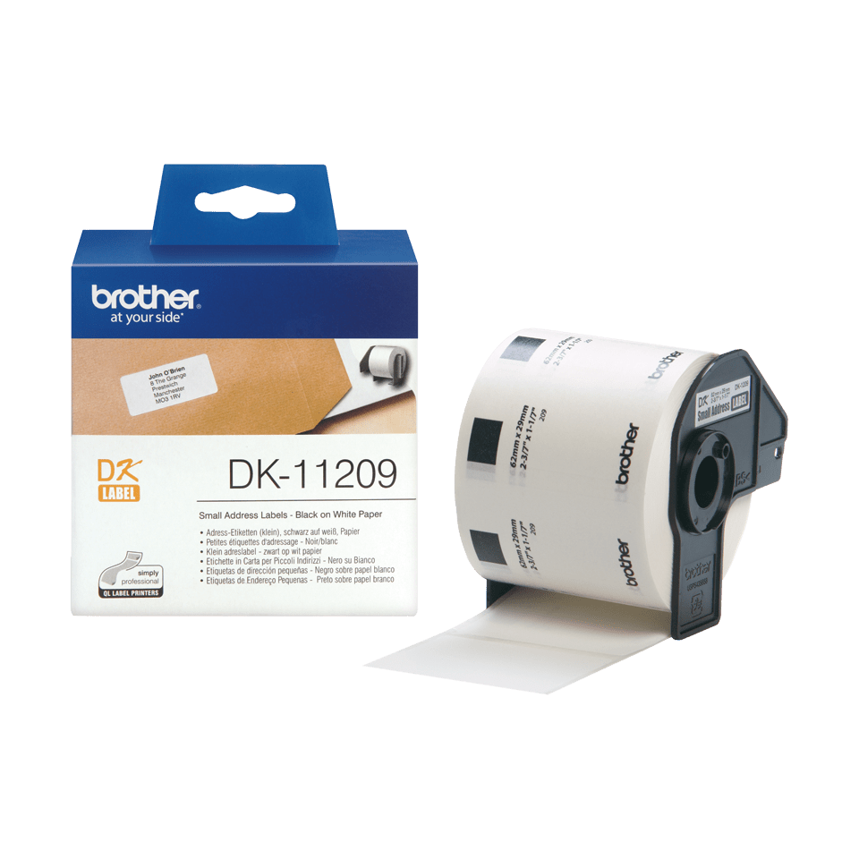 Rola de etichete originala Brother DK11209, 29mm x 62mm, 800 etichete, etichete adresa mici [2]