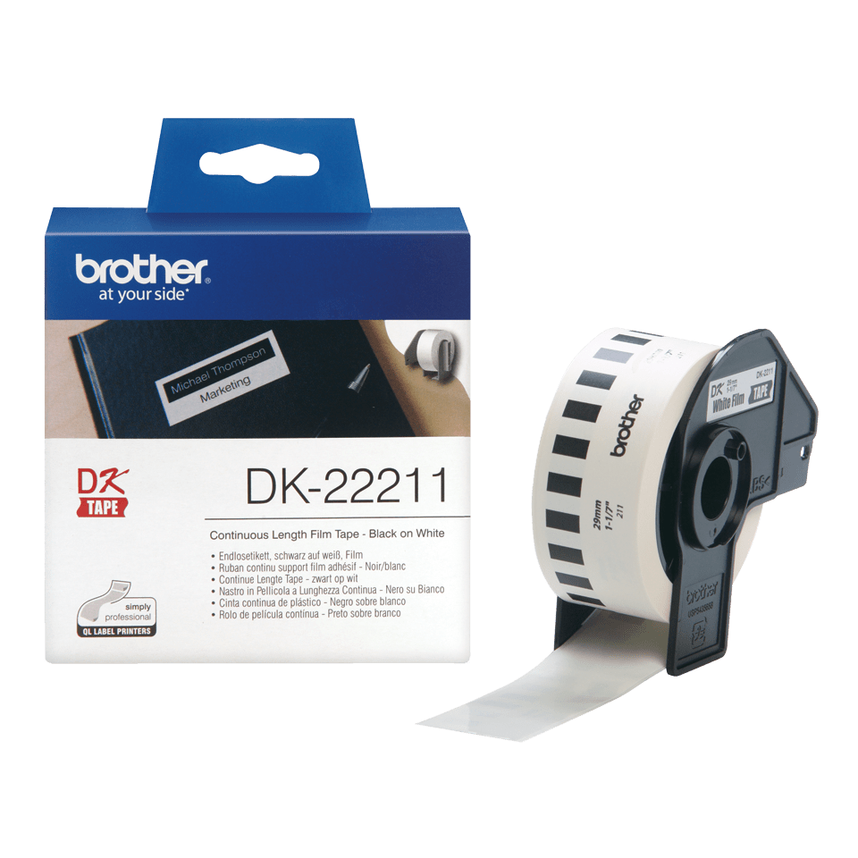 Rola de hartie continua originala Brother DK22211, 29mm latime, 15.24 metrii, banda de film [2]