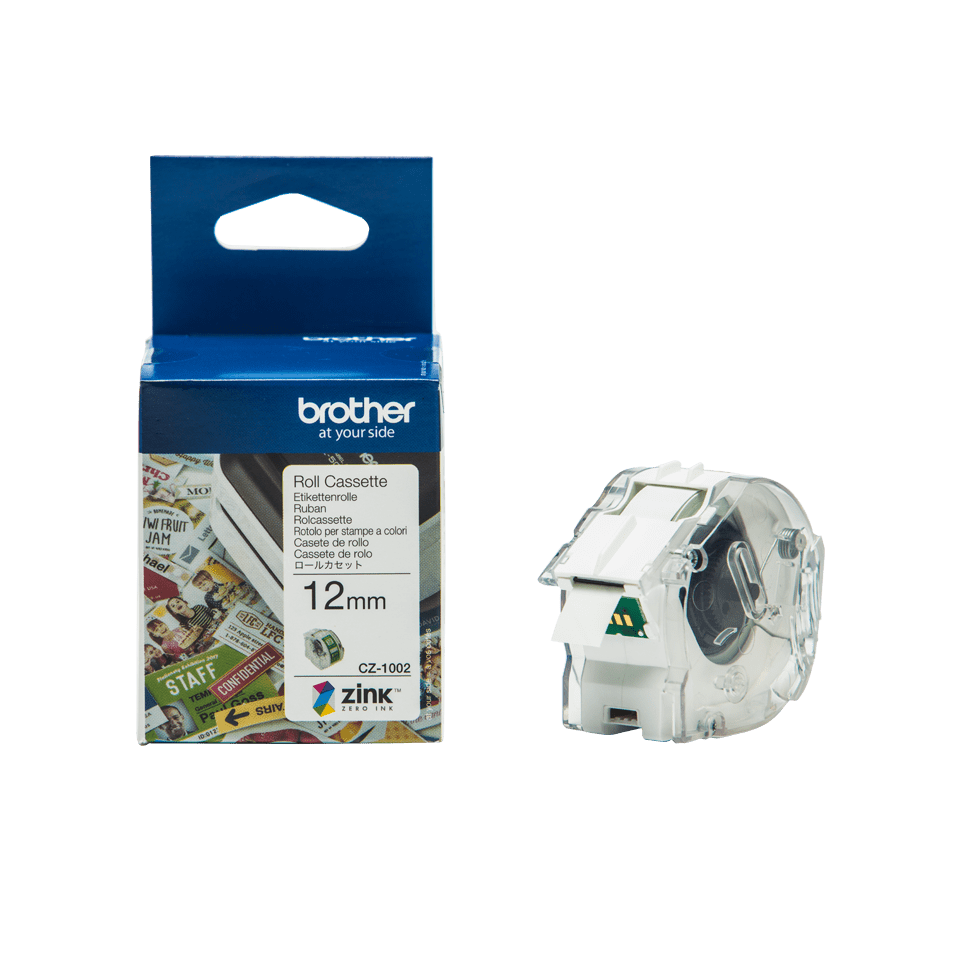 Rola etichete color continua originala Brother CZ1002, 12mm latime, 5 metrii [1]