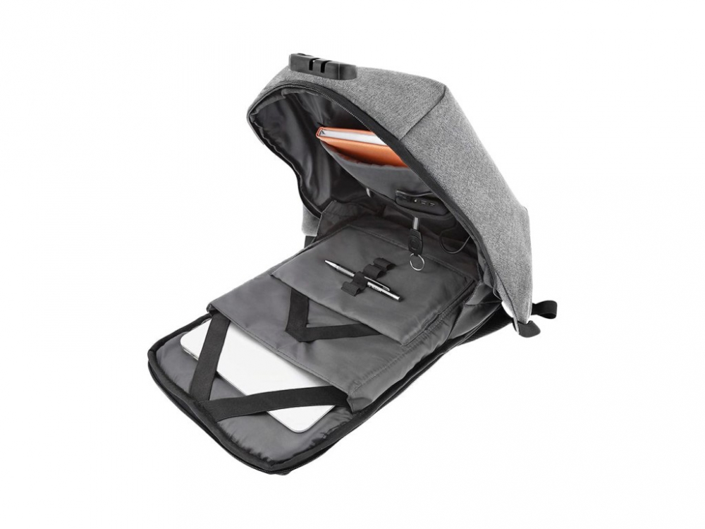 Rucsac laptop Tellur Antifurt V2, cu port USB, 15.6", gri [3]