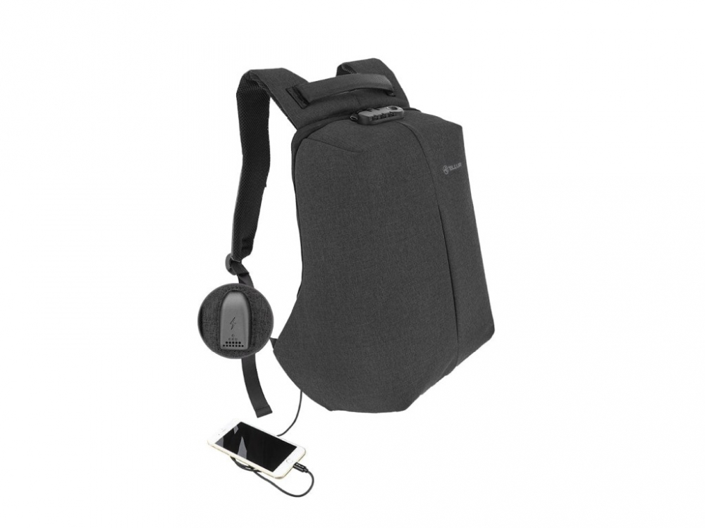 Rucsac laptop Tellur Antifurt V2, cu port USB, 15.6", negru [1]