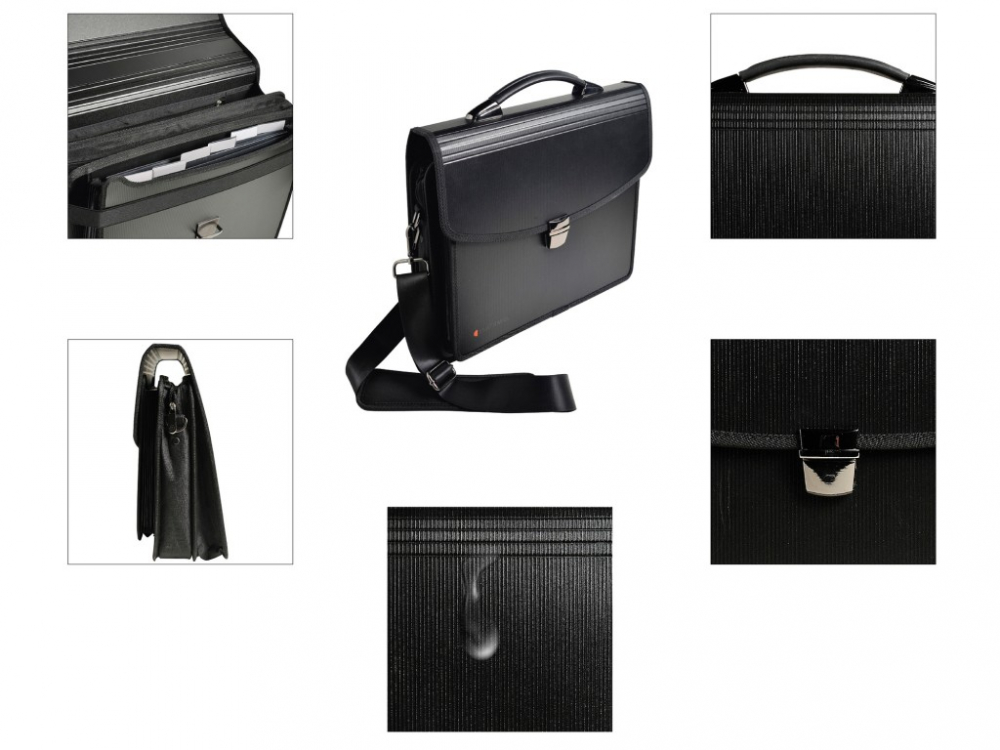 Servieta cu 7 compartimente si pentru laptop 15" Exactive Exatravel Exacompta 55734E, negru [4]