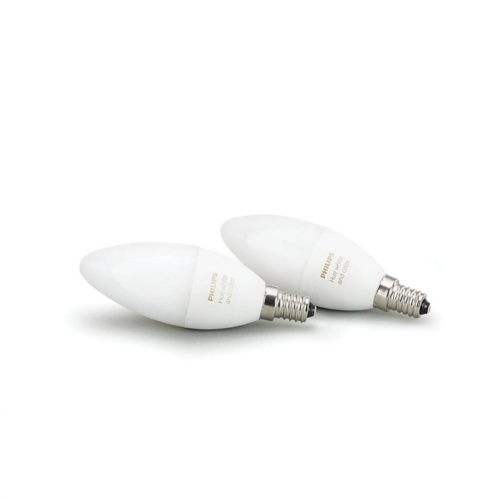 SET 2 becuri smart LED Philips , soclu E14 , putere 6.5W , forma lumanare , lumina multicolora , alimentare 220 - 240 V , Cod Produs: 8718696695241 [2]