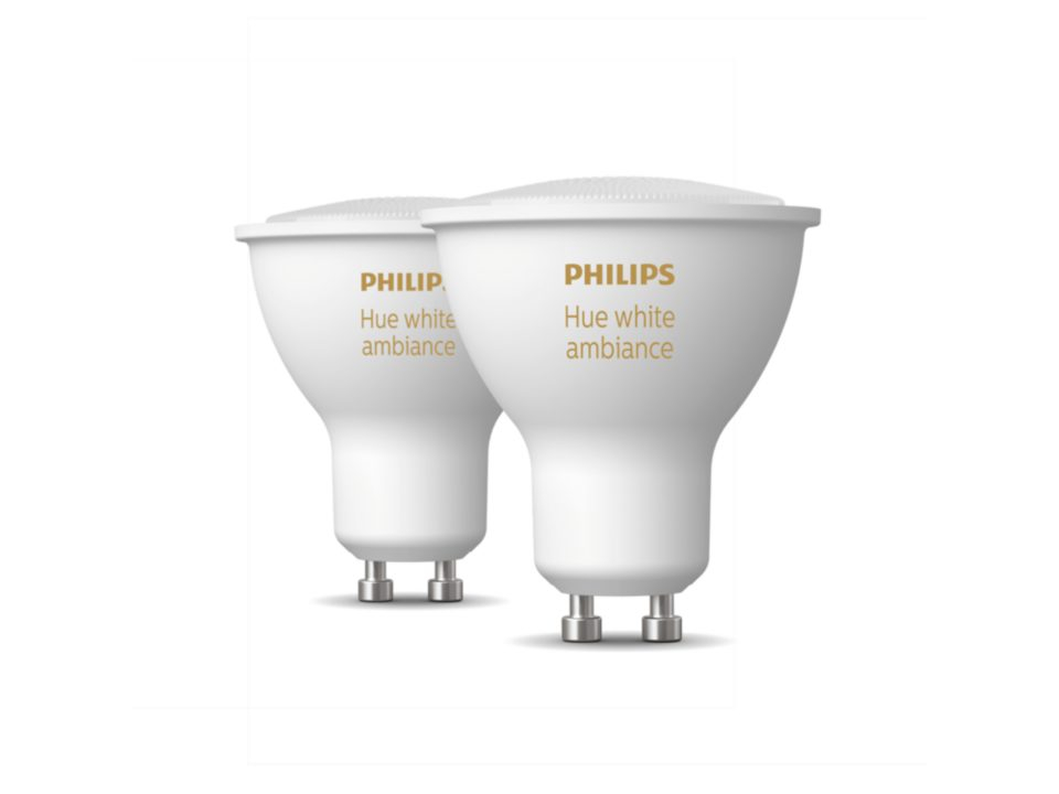 SET 2 becuri smart LED Philips , soclu GU10 , putere 5W , forma spot , lumina alb , alimentare 220 - 240 V , Cod Produs: 8719514340121 [2]