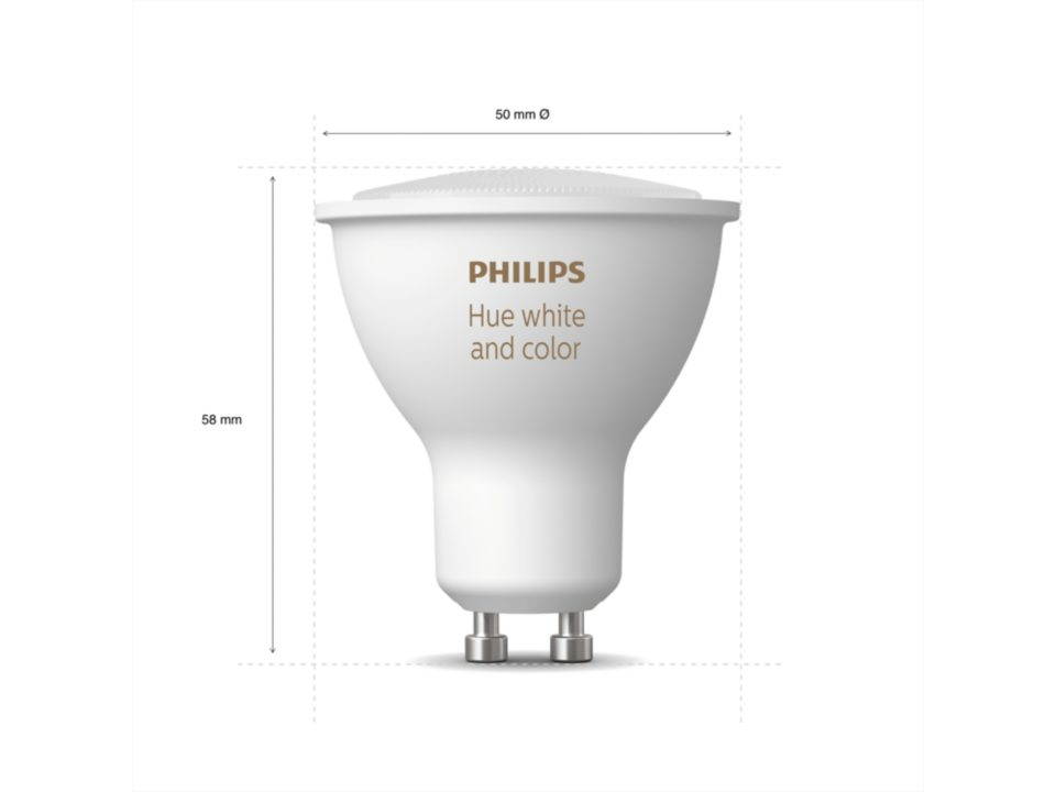 SET 2 SPOTURI incastrate smart LED Philips ,  soclu GU10 ,  putere 5.7W ,  forma spot ,  lumina multicolora ,  alimentare 220 - 240 V ,  Cod Produs: 8718699629250 [3]