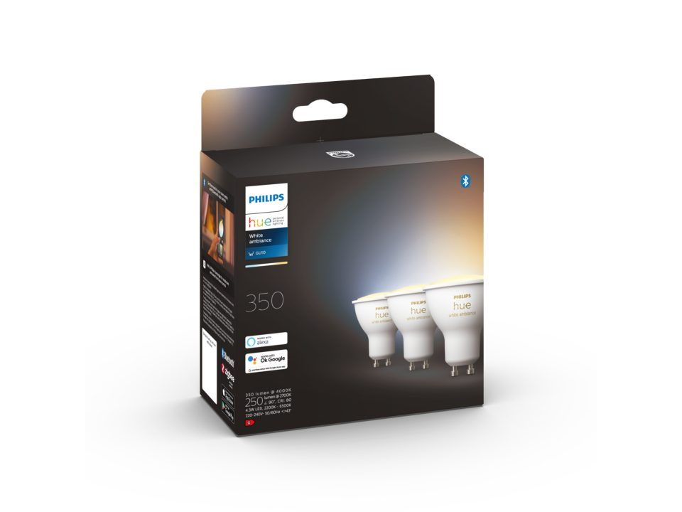 Set 3 BEC smart LED Philips ,  soclu GU10 ,  putere 4.3 W ,  forma spot ,  lumina alb ,  alimentare 220 - 240 V ,  Cod Produs: 8719514342804 [3]